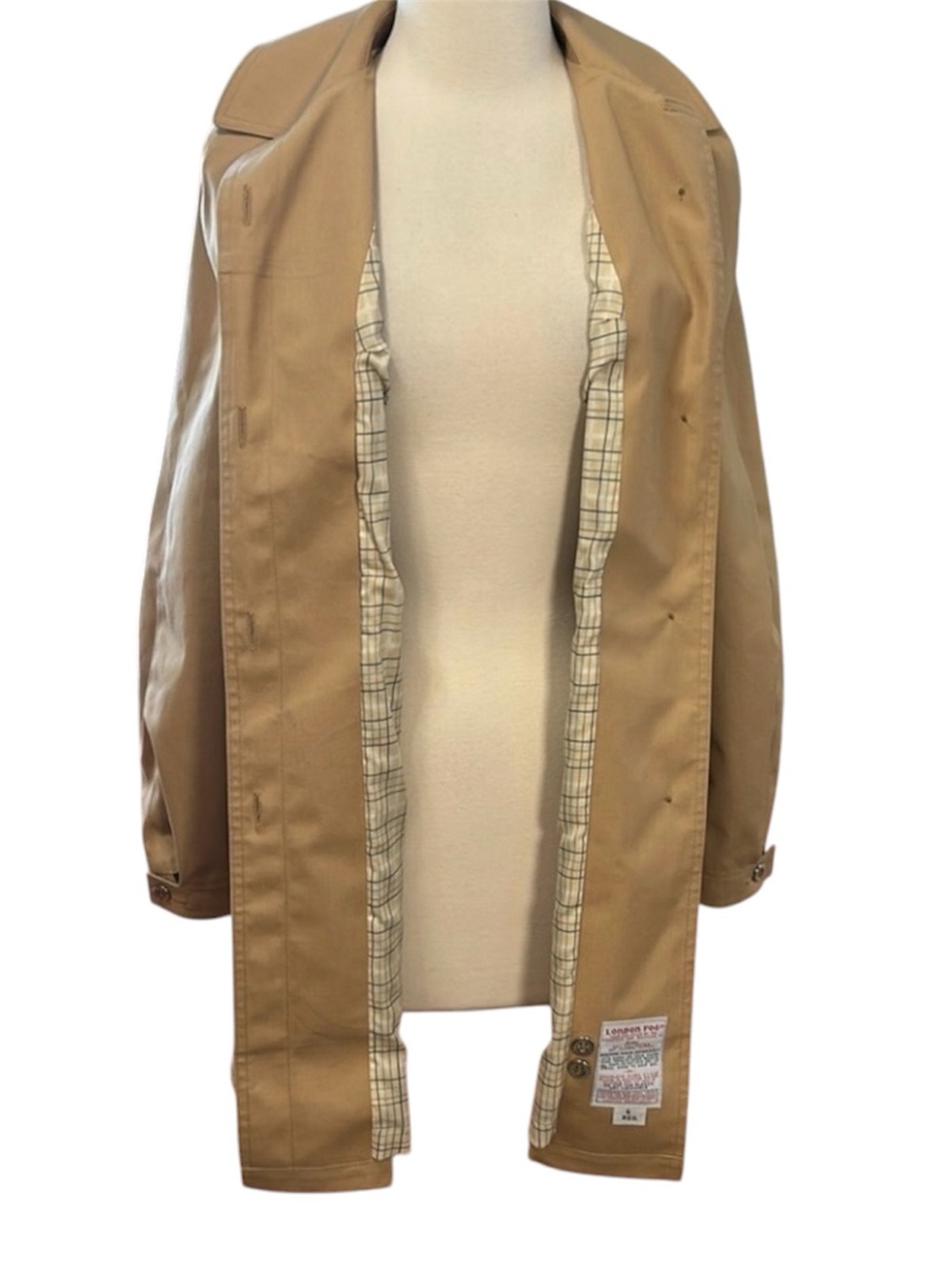 London Fog Tan Classic Vintage Short Trench Coat, Womens size 6 Regular - Picture 11 of 16